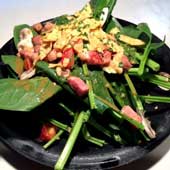 ホウレン草とベーコンのサラダ<br>Spinach Bacon Salad